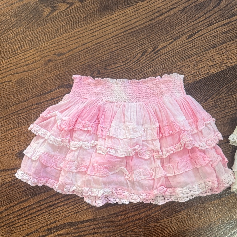 LoveShackFancy Pink Ruffled Kids Skirt